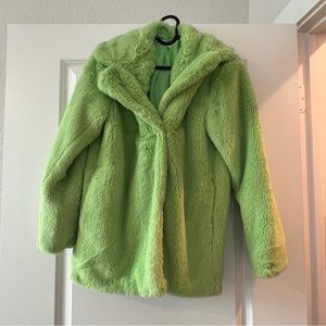 H&M Green Fluffy Coat